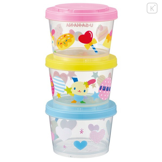 Japan Sanrio Joint Type Food Storage Container Set - Usahana - 2