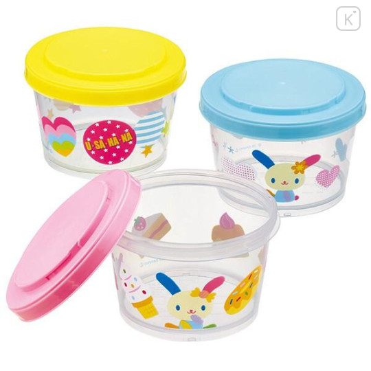 Japan Sanrio Joint Type Food Storage Container Set - Usahana - 4