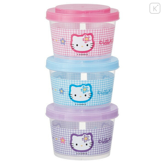 Japan Sanrio Joint Type Food Storage Container Set - Hello Kitty : Kaohana - 1