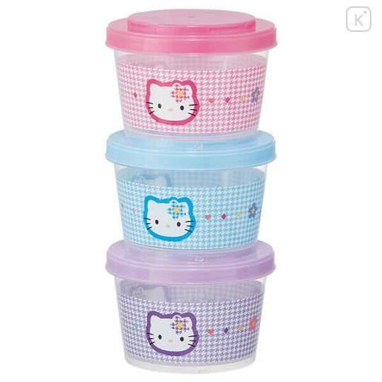 Japan Sanrio Joint Type Food Storage Container Set - Hello Kitty : Kaohana - 3