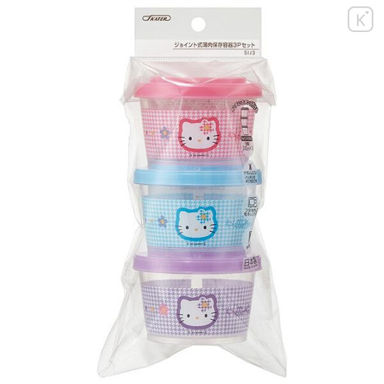 Japan Sanrio Joint Type Food Storage Container Set - Hello Kitty : Kaohana - 5