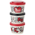 Japan Sanrio Joint Type Food Storage Container Set - Hello Kitty : Red - 1
