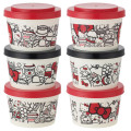 Japan Sanrio Joint Type Food Storage Container Set - Hello Kitty : Red - 2