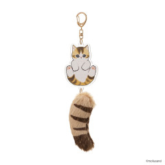 Japan Mofusand Dangling Tail Mascot Keychain - Cat Brown White
