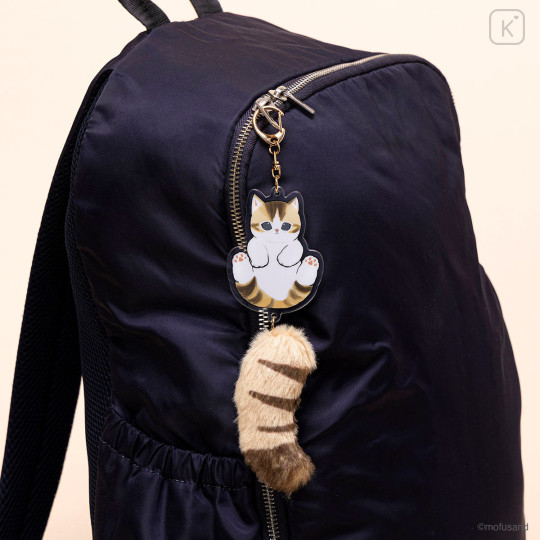Japan Mofusand Dangling Tail Mascot Keychain - Cat Brown White - 3