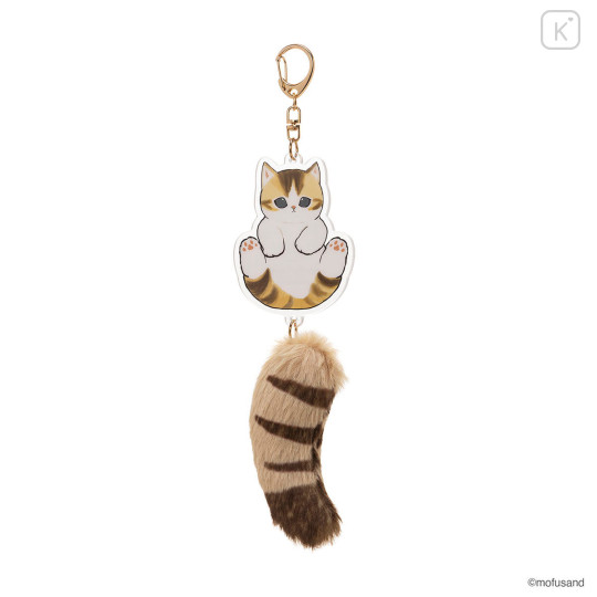 Japan Mofusand Dangling Tail Mascot Keychain - Cat Brown White - 5