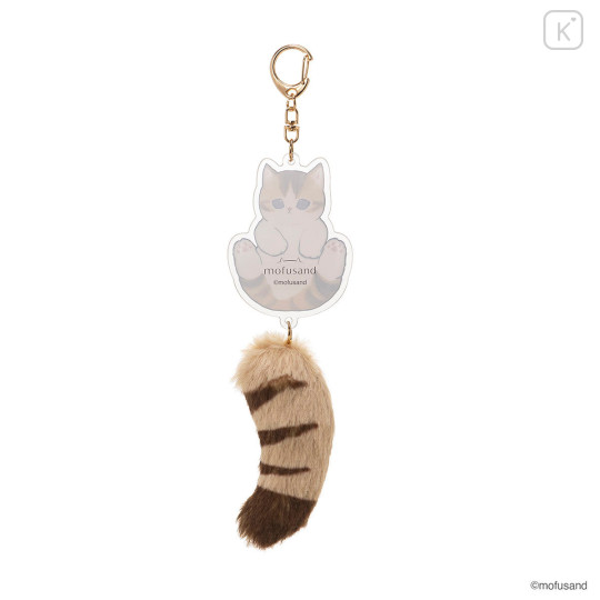 Japan Mofusand Dangling Tail Mascot Keychain - Cat Brown White - 6