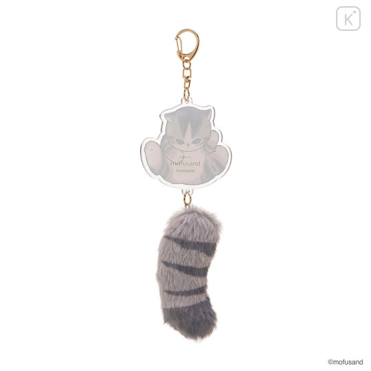 Japan Mofusand Dangling Tail Mascot Keychain - Cat Grey - 6