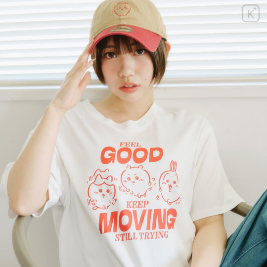 Japan Chiikawa Dry T-shirt (M) - Chiikawa & Hachiware & Usagi : Feel Good Keep Moving Still Trying - 3
