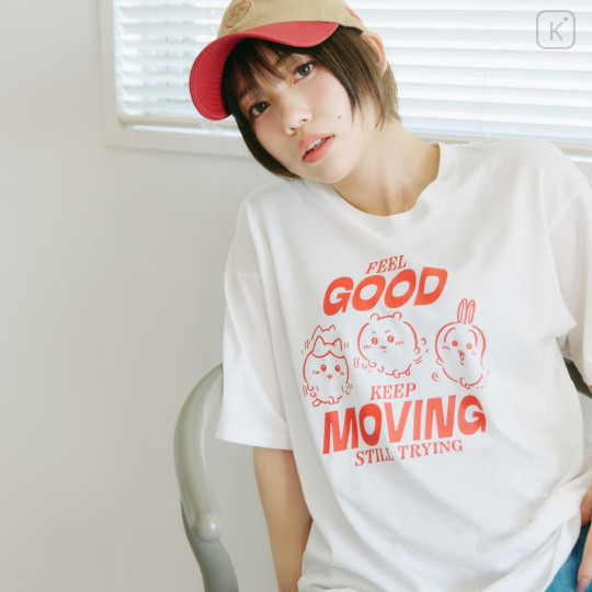 Japan Chiikawa Dry T-shirt (XL) - Chiikawa & Hachiware & Usagi : Feel Good Keep Moving Still Trying - 2