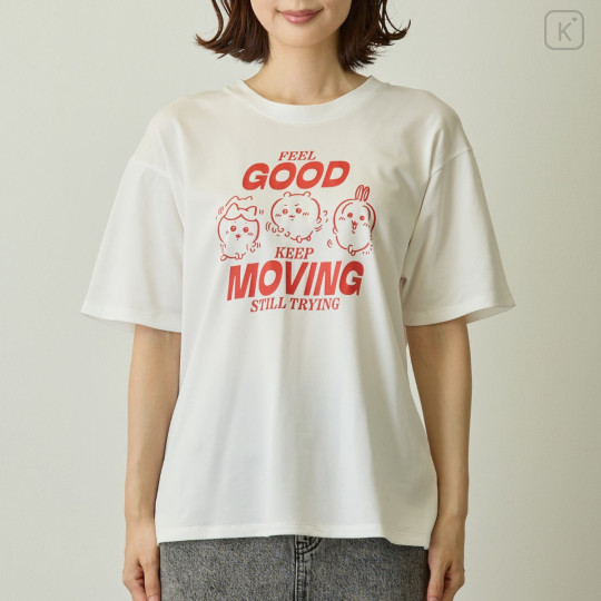Japan Chiikawa Dry T-shirt (XL) - Chiikawa & Hachiware & Usagi : Feel Good Keep Moving Still Trying - 8