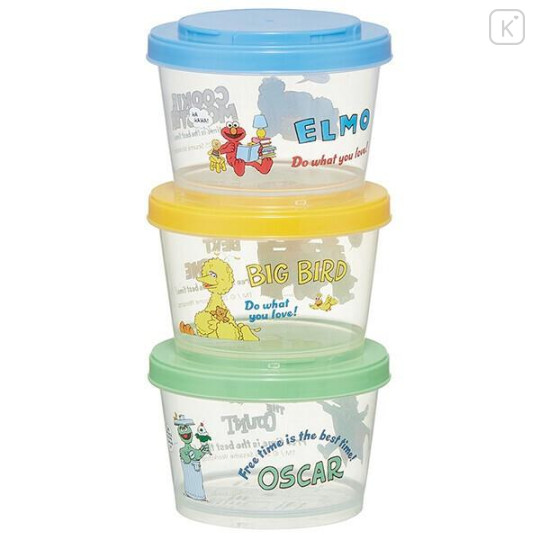 Japan Sesame Street Joint Type Food Storage Container Set - Pop - 2