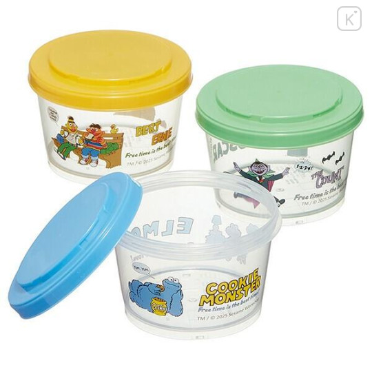 Japan Sesame Street Joint Type Food Storage Container Set - Pop - 3