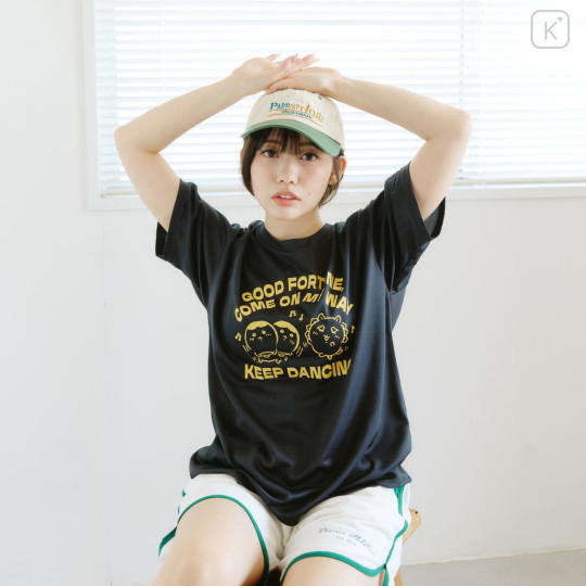 Japan Chiikawa Dry T-shirt (L) - Kurimanju & Shisa : Good Fortune Come on my way Keep Dancing - 4