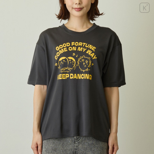 Japan Chiikawa Dry T-shirt (M) - Kurimanju & Shisa : Good Fortune Come on my way Keep Dancing - 5