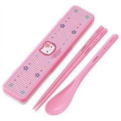 Japan Sanrio Chopsticks 18cm & Spoon with Case - Hello Kitty : Kaohana