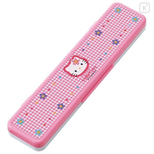 Japan Sanrio Chopsticks 18cm & Spoon with Case - Hello Kitty : Kaohana - 2