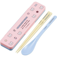 Japan Sanrio Chopsticks 18cm & Spoon with Case - Hanamaruobake
