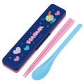 Japan Sanrio Chopsticks 18cm & Spoon with Case - Usahana - 1