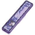 Japan Sanrio Chopsticks 18cm & Spoon with Case - Kuromi : School - 2