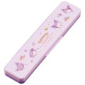 Japan Sanrio Chopsticks 18cm & Spoon with Case - Kuromi : Pastel Watercolor Floral - 2