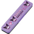 Japan Sanrio Chopsticks 18cm & Spoon with Case - Kuromi : KUROMIfy the World - 3