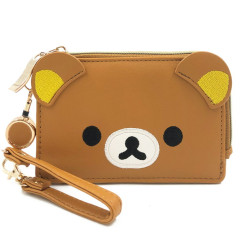 Japan San-X Mini Pouch & Pass Case Card Holder with Reel - Rilakkuma