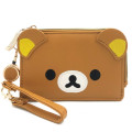 Japan San-X Mini Pouch & Pass Case Card Holder with Reel - Rilakkuma - 1