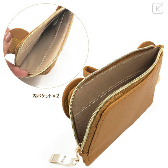 Japan San-X Mini Pouch & Pass Case Card Holder with Reel - Rilakkuma - 3