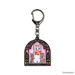 Japan Mofusand Stained Glass Style Keychain - Pink