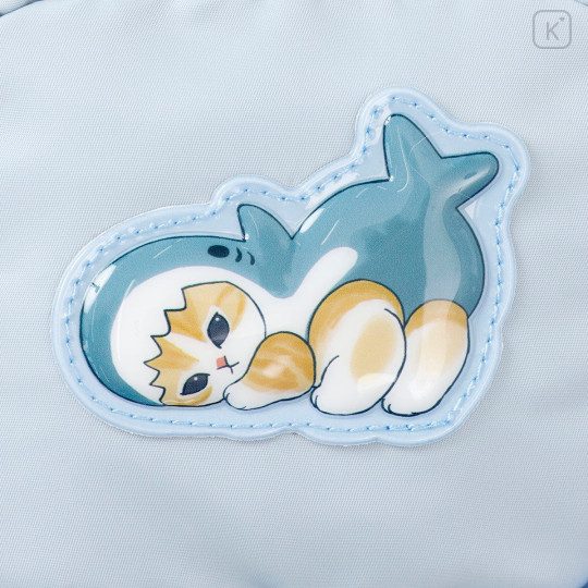 Japan Mofusand Puffy Applique Pouch - Shark Cat Blue - 6