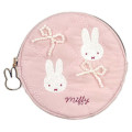 Japan Miffy Quilted Mini Pouch - Ribbon Light Pink - 1