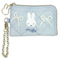 Japan Miffy Pass Case Card Holder - Quilted Ribbon Light Blue - 1