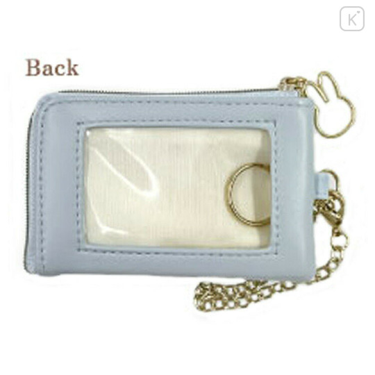 Japan Miffy Pass Case Card Holder - Quilted Ribbon Light Blue - 2