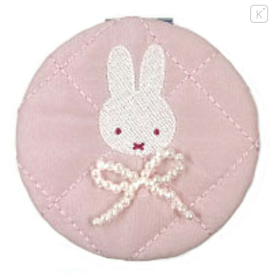 Japan Miffy 2-sided Compact Mirror - Quilted Ribbon Light Pink - 1