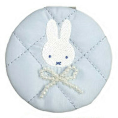 Japan Miffy 2-sided Compact Mirror - Quilted Ribbon Light Blue