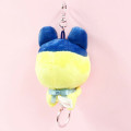 Japan Tamagotchi Plush Mascot Retractable Reel Keychain - Mametchi Love Ribbon - 2