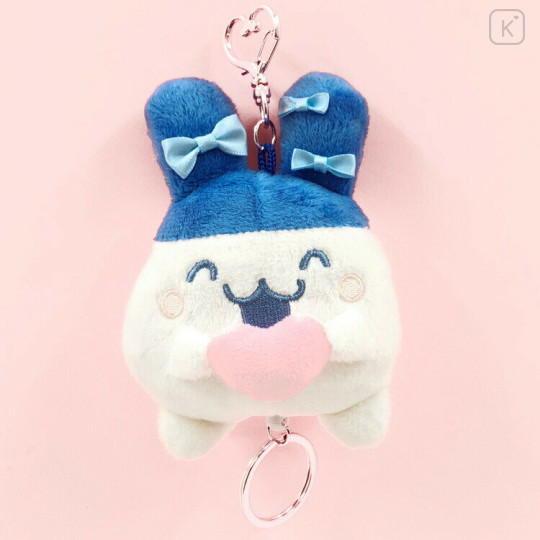 Japan Tamagotchi Plush Mascot Retractable Reel Keychain - Mimitchi Love Ribbon - 1