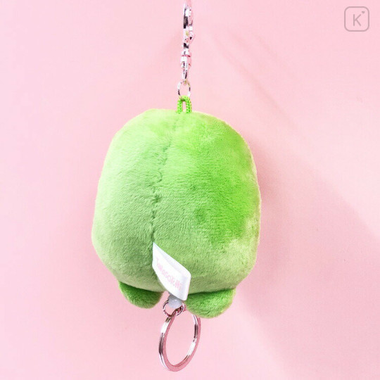 Japan Tamagotchi Plush Mascot Retractable Reel Keychain - Kuchipatchi Love Ribbon - 2