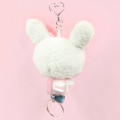 Japan Tamagotchi Plush Mascot Retractable Reel Keychain - Lovelitchi Love Ribbon - 2