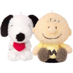 Japan Peanuts Mascot Holder Connecting Set - Snoopy & Charlie Brown Heart