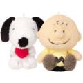 Japan Peanuts Mascot Holder Connecting Set - Snoopy & Charlie Brown Heart - 1