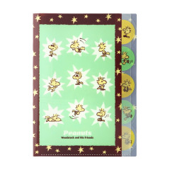 Japan Peanuts 5 Pockets A4 Clear File - Woodstock : Star Green Friends