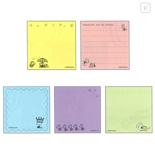 Japan Peanuts Tack Memo Sticky Notes - Woodstock : Friends - 2