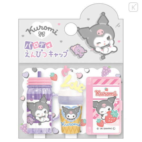 Japan Sanrio Pencil Cap Set - Kuromi : Ice Cream Drink Style - 1