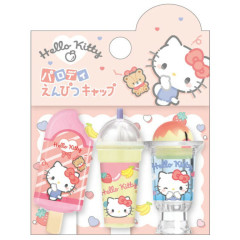 Japan Sanrio Pencil Cap Set - Hello Kitty : Ice Cream Drink Style