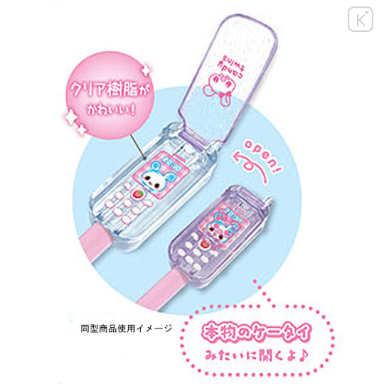 Japan Q-LiA Pencil Cap Set - Candy Twins Rabbit : Retro Mobile Phone Style Pink - 2