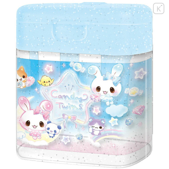 Japan Q-LiA Pencil Sharpener - Candy Twins Rabbit : Blue - 1