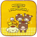 Japan Monchhichi × Sanrio Mini Towel Jacquard Handkerchief - Pompompurin : Gingham - 1