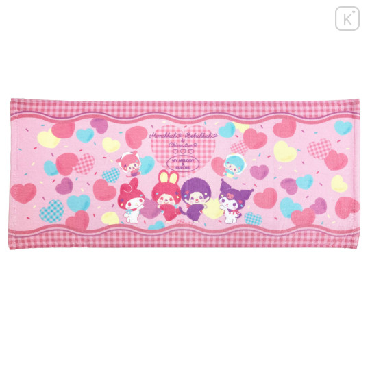 Japan Monchhichi × Sanrio Face Towel - Chimutan & Kuromi & My Melody : Pink - 1